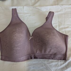 Cacique Cotton Lightly Lined No Wire Bra With Lace